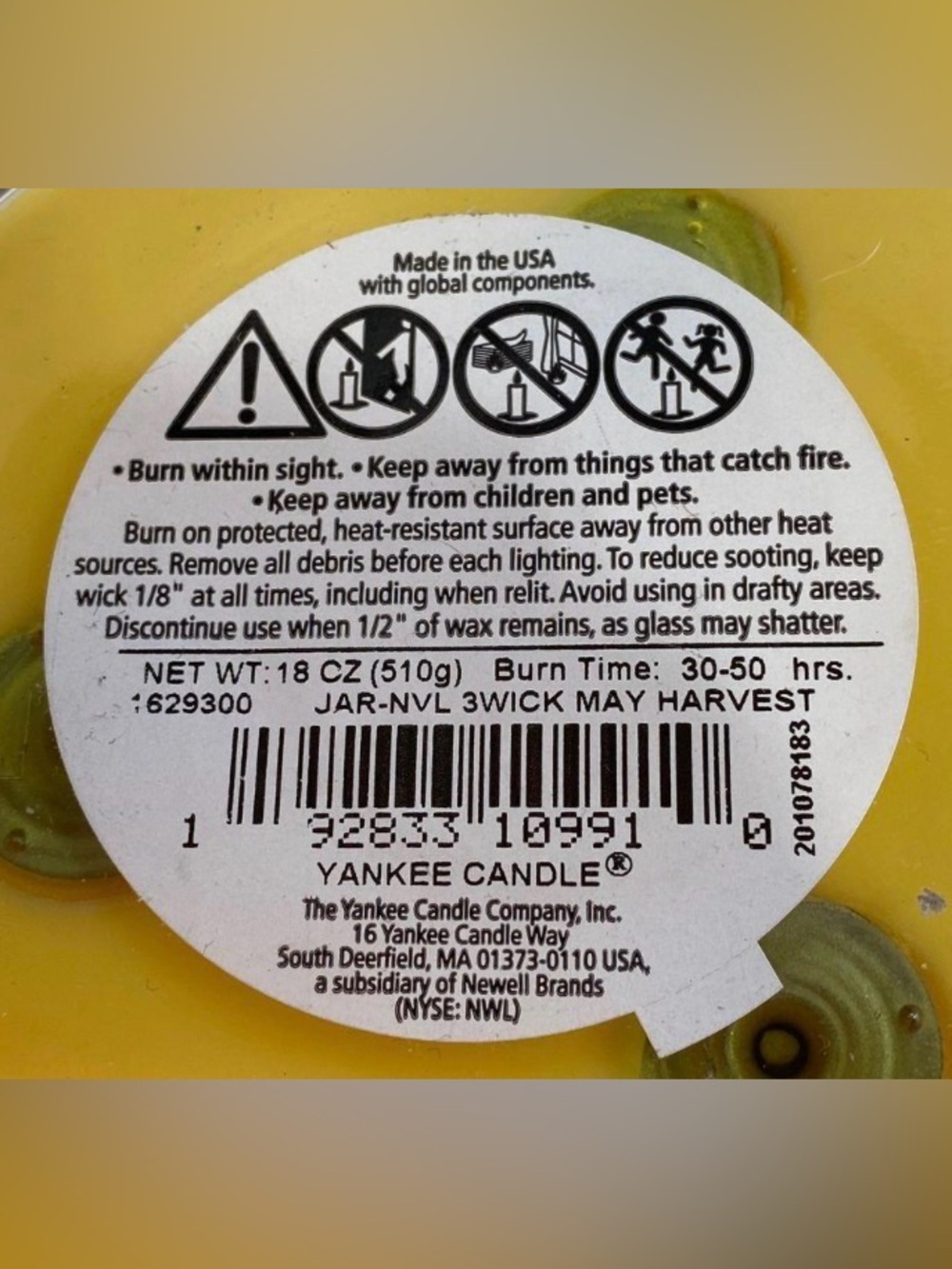 Yankee Candle 3 Wick Home Decor Scents May Harvest Honey Nougat - Picture 3 of 3